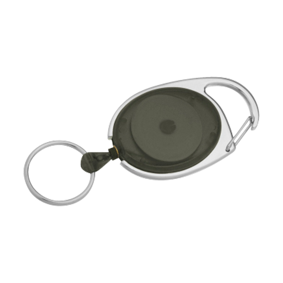 Llavero Mosquetón y Extensor: ideal para campañas de merch y reagalos corporativos. En color negro con acabado traslucido.