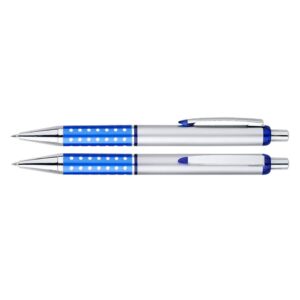 www.regalospro.cl-boligrafoPlasticoAndromeda-bp11-azul bolígrafo BP11 Andrómeda con detalle de cristales y escritura azul. Color azul
