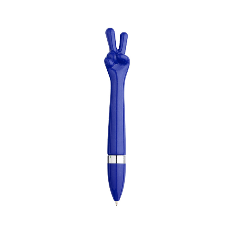 Bolígrafo Plástico Paz y Amor personalizable de color azul