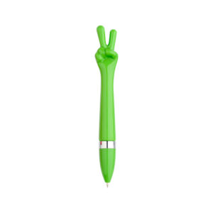 www.regalospro.cl-boligrafoPlasticoPazYamor-bp59-verde Bolígrafo Plástico Paz y Amor personalizable de color verde