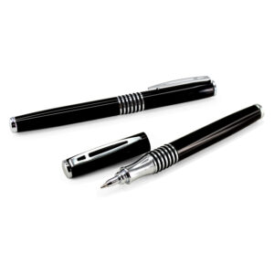 Roller Pen Endeavor metálico con tinta negra.