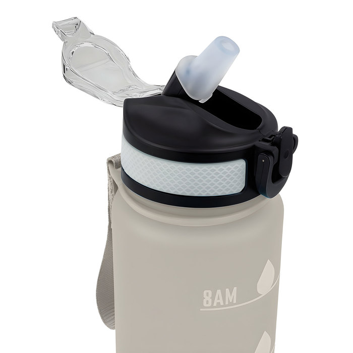 Detalle de la tapa con boquilla rebatible de la botella deportiva motivacional NADAL