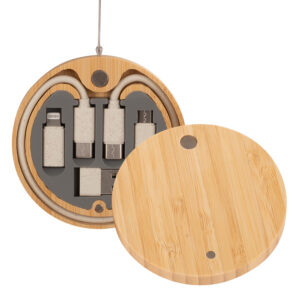 www.regalospro.cl – Connect Multicargador 6 en 1 de Bamboo y Trigo – TEC698-1