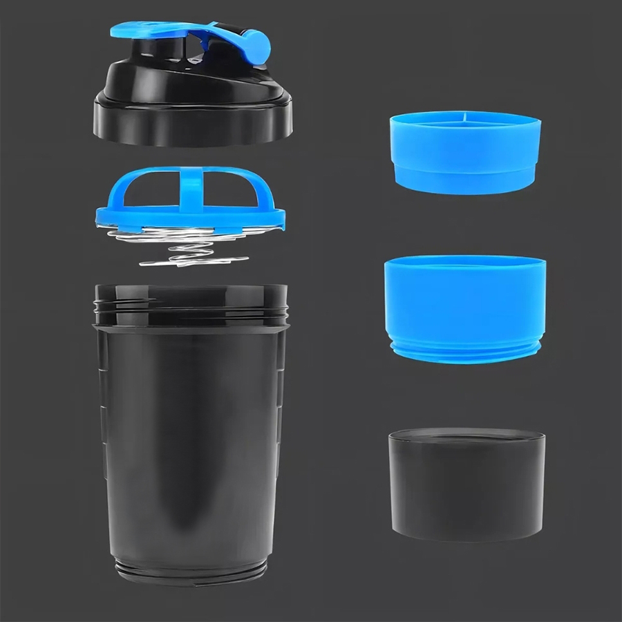 Vaso Gym para batidos proteína SHAKE, con 4 compartimentos. - Imagen 3