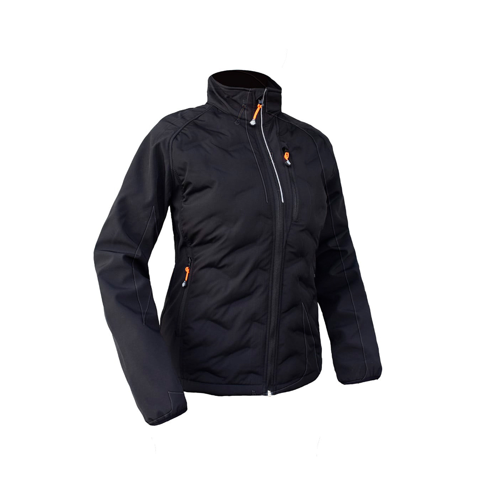 Chaqueta mujer Executive Trade softshell repelente al agua en tela Taslan con TPU, color negro.