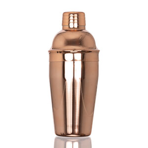 Coctelera metálica encobrizada de acero inoxidable SS304 de 500 ml para coctelería y regalos corporativos.