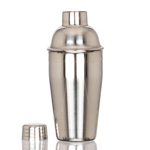 Coctelera metálica plateada SILVER de acero inoxidable 500 ml para coctelería y regalos corporativos.