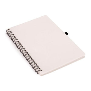 Cuaderno A5 YELLOWSTONE de papel de piedra con espiral lateral y soporte para bolígrafo.