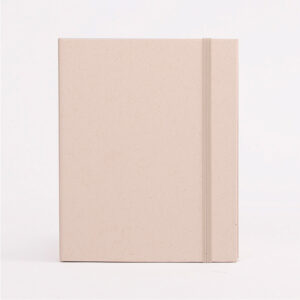 Set libreta BALEARES de cartón reciclado con lápices sin tinta y goma de borrar ecológicos.