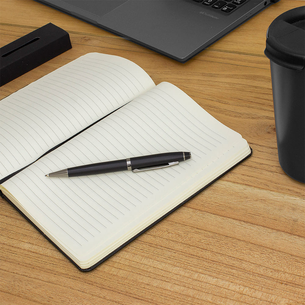 Bolígrafo ZEPPELIN metálico mate con apertura giratoria. Mockup