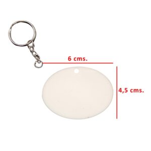 Llavero acrílico sublimable ovalado para regalo corporativo personalizado.