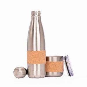 Set NARA, botella y mug de acero inoxidable para regalo corporativo.