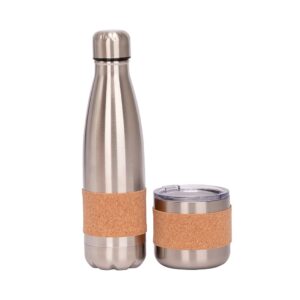 Set NARA, botella y mug de acero inoxidable para regalo corporativo.