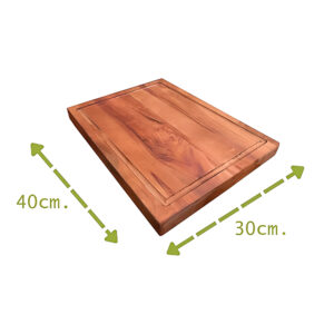 Medidas de la tabla para picar de madera de acacia.