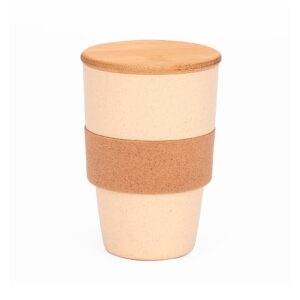 Vaso ISLAY de bambú, corcho y fibra de trigo 375 ml natural.
