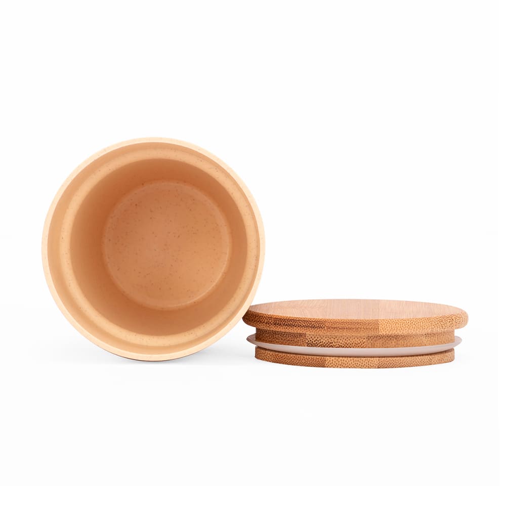 Interior del vaso ISLAY de bambú, corcho y fibra de trigo 375 ml natural.