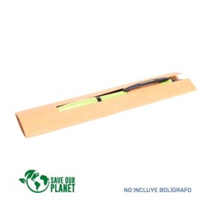 Estuche porta bolígrafo ARIES en cartón reciclado color natural.