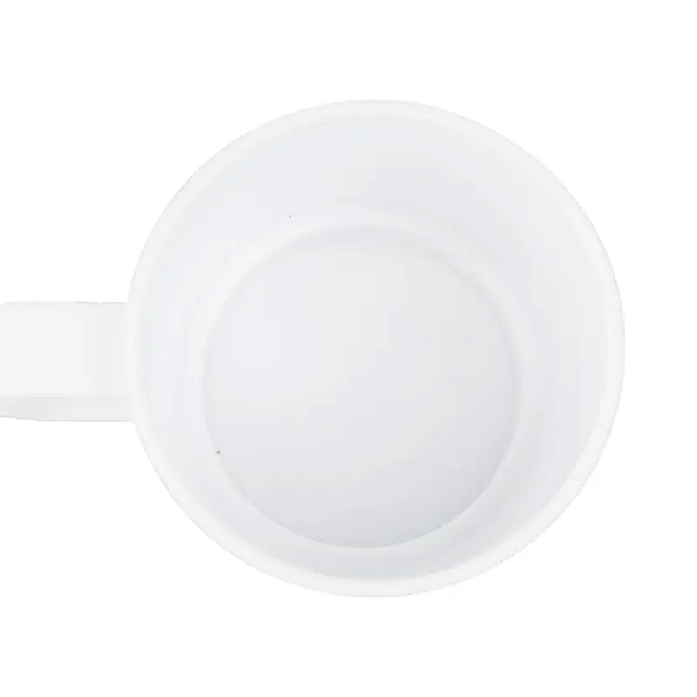 Mug EROS de plástico con base de corcho, color blanco.