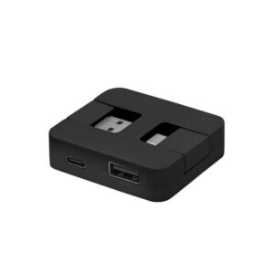 Adaptador HUB multipuerto USB HUBERT TEC711 compacto con puertos USB A y USB C.