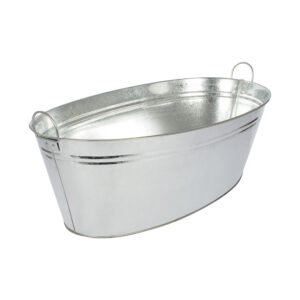 Balde hielera galvanizado gigante 87 litros con destapador y manillas.