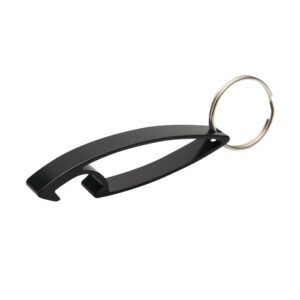 Llavero destapador SHARK. Pintura negra con acabado brillante.