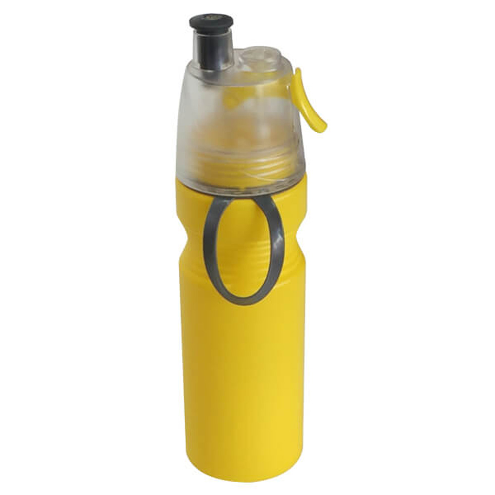 Botella con Rociador Breeze TMB435 deportiva de 700 ml, amarilla