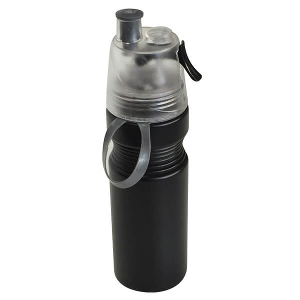 Botella con Rociador Breeze TMB435 deportiva de 700 ml, negra