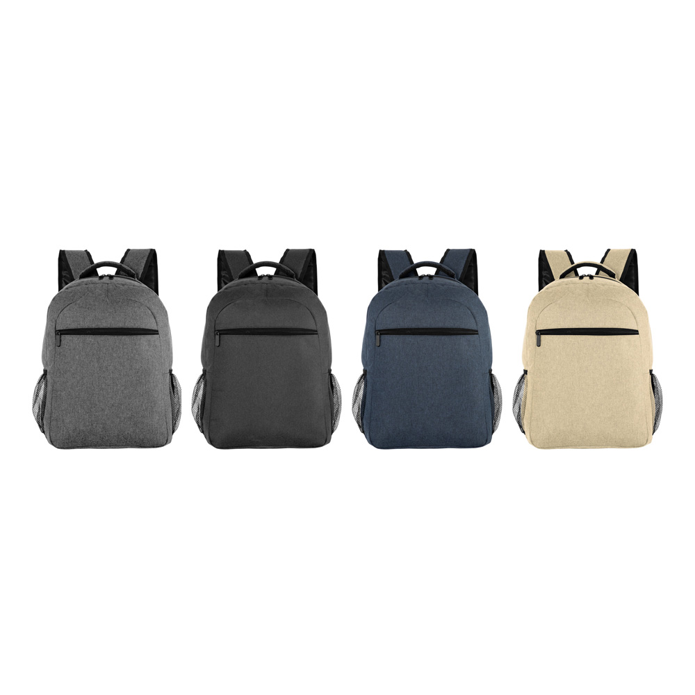 Mochila porta notebook ELEMENTAl de 18 litro, colores gris claro, gris oscuro, azul beige.