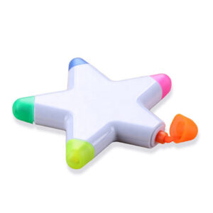 Destacador en forma de estrella con 5 colores fluorescentes