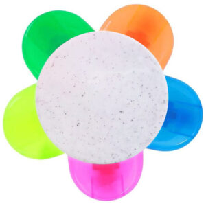 Destacador Flor Multicolor con cinco colores fluorescentes