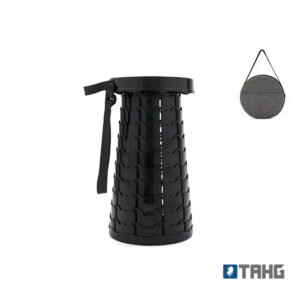 Banco Plegable Twist de polipropileno con diseño tipo acordeón y bolsa de transporte Oxford 600D.
