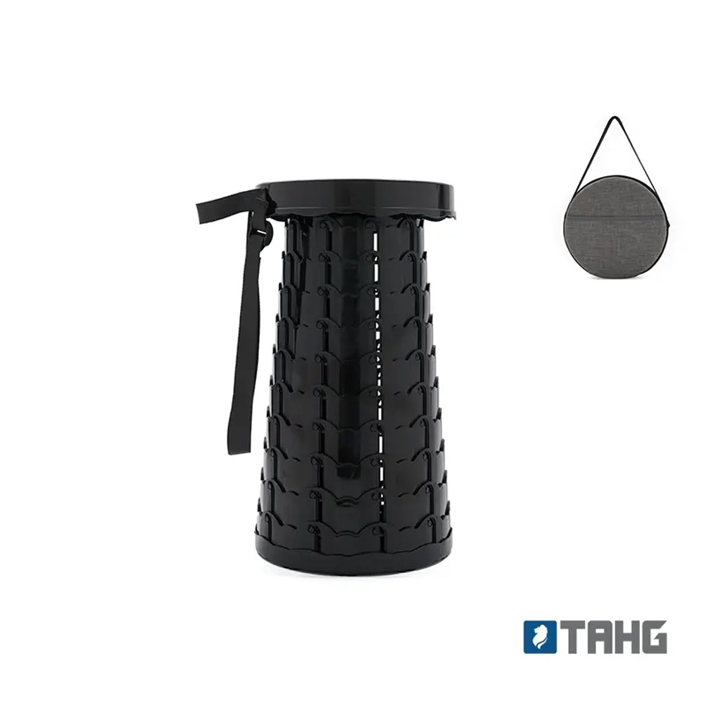 Banco Plegable Twist de polipropileno con diseño tipo acordeón y bolsa de transporte Oxford 600D.