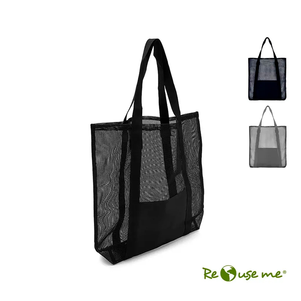 Bolso Tote Net RPET fabricado con malla reciclada y poliéster 600D para compras y regalos corporativos sostenibles.