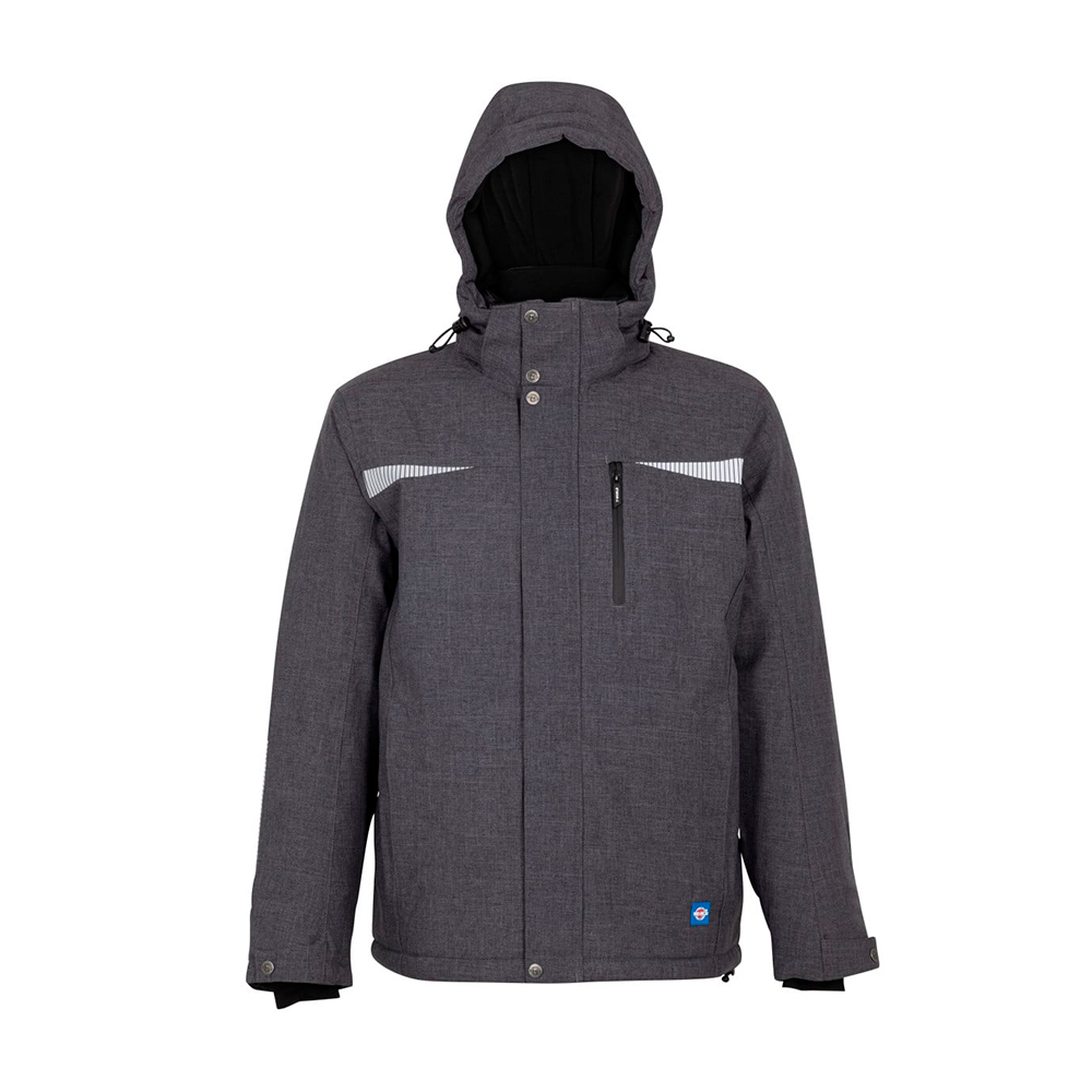 Chaqueta Lofty Hombre disponible en gris y azul con costuras selladas, ventilación y detalles reflectivos.