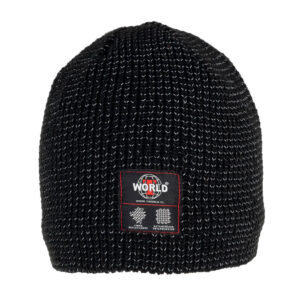 Gorro Reflex Unisex color negro con fibra reflectante y forro interior de micropolar para trabajos en exteriores.