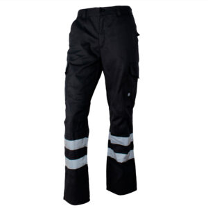 Pantalón Cargo Gabardina con Cinta Hombre disponible en negro, gris, azul índigo y azul para uso corporativo.