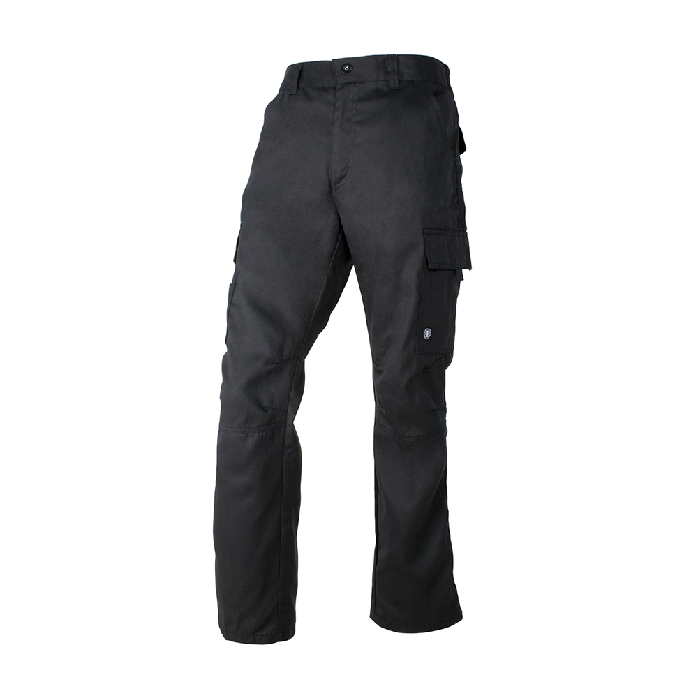 Pantalón Cargo Gabardina Hombre para uniforme de trabajo disponible en negro, gris y azul.