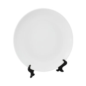 Plato Sublimable Grande de porcelana color blanco con cobertura para impresión por sublimación.