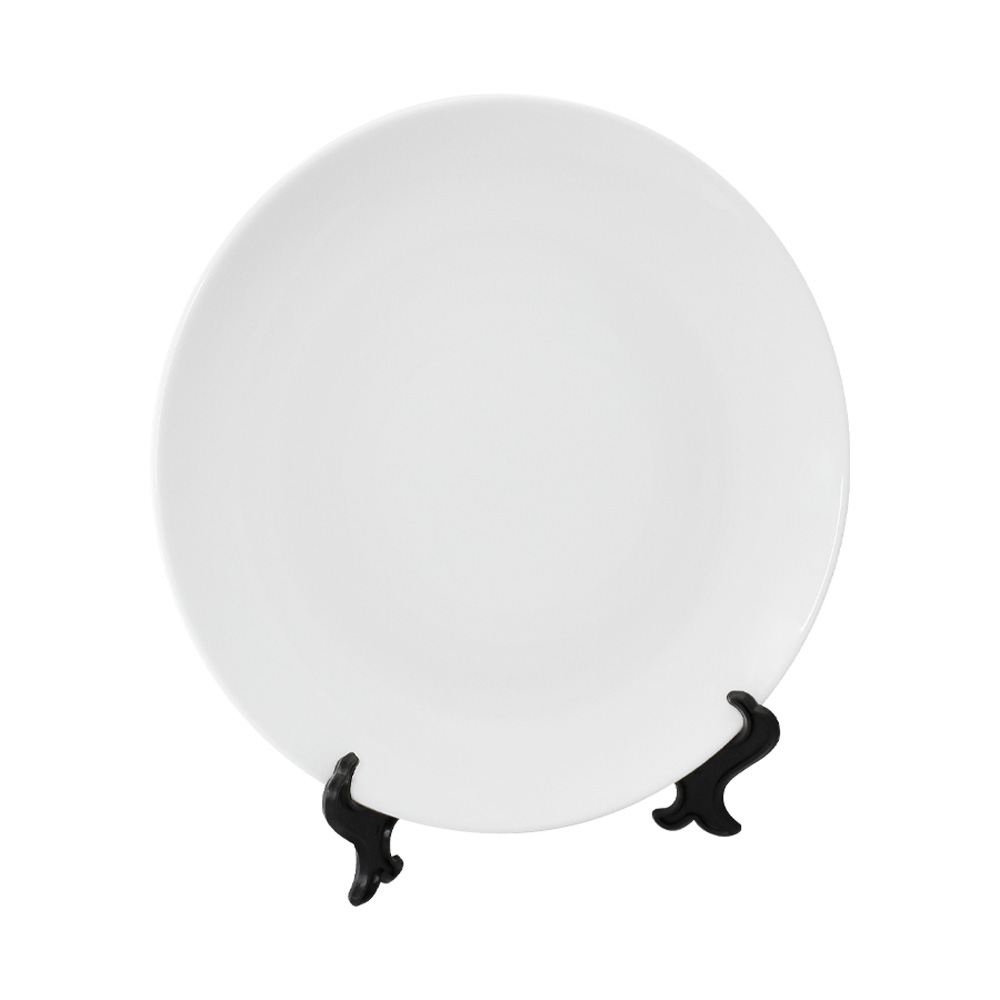 Plato Sublimable Grande de porcelana color blanco con cobertura para impresión por sublimación.
