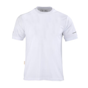 Polera WorkDry Manga Corta Hombre disponible en blanco, negro y rojo para uniformes corporativos.