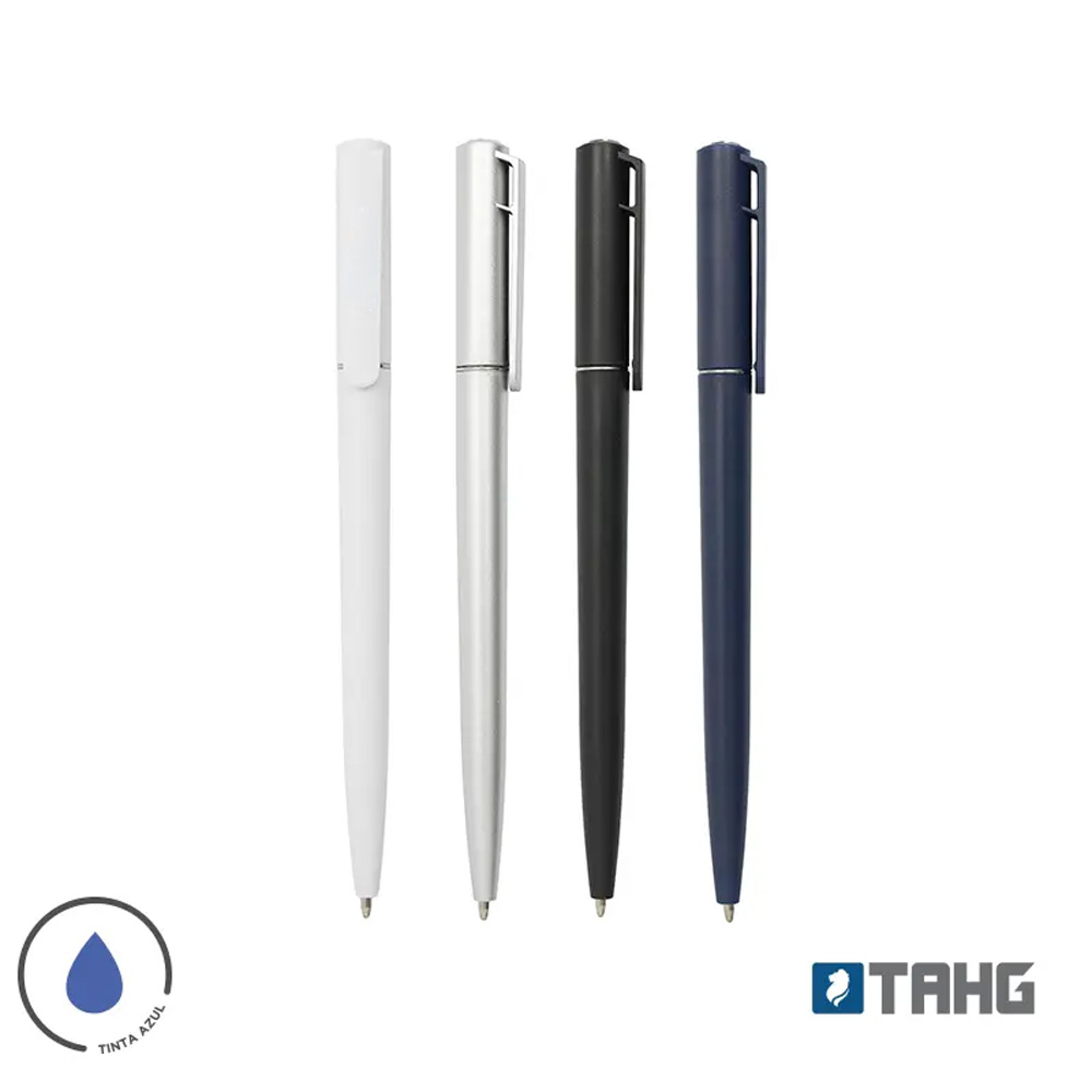 Bolígrafo Butler de ABS con clip lateral y tinta azul para uso laboral, eventos, kits de bienvenida y regalos corporativos.