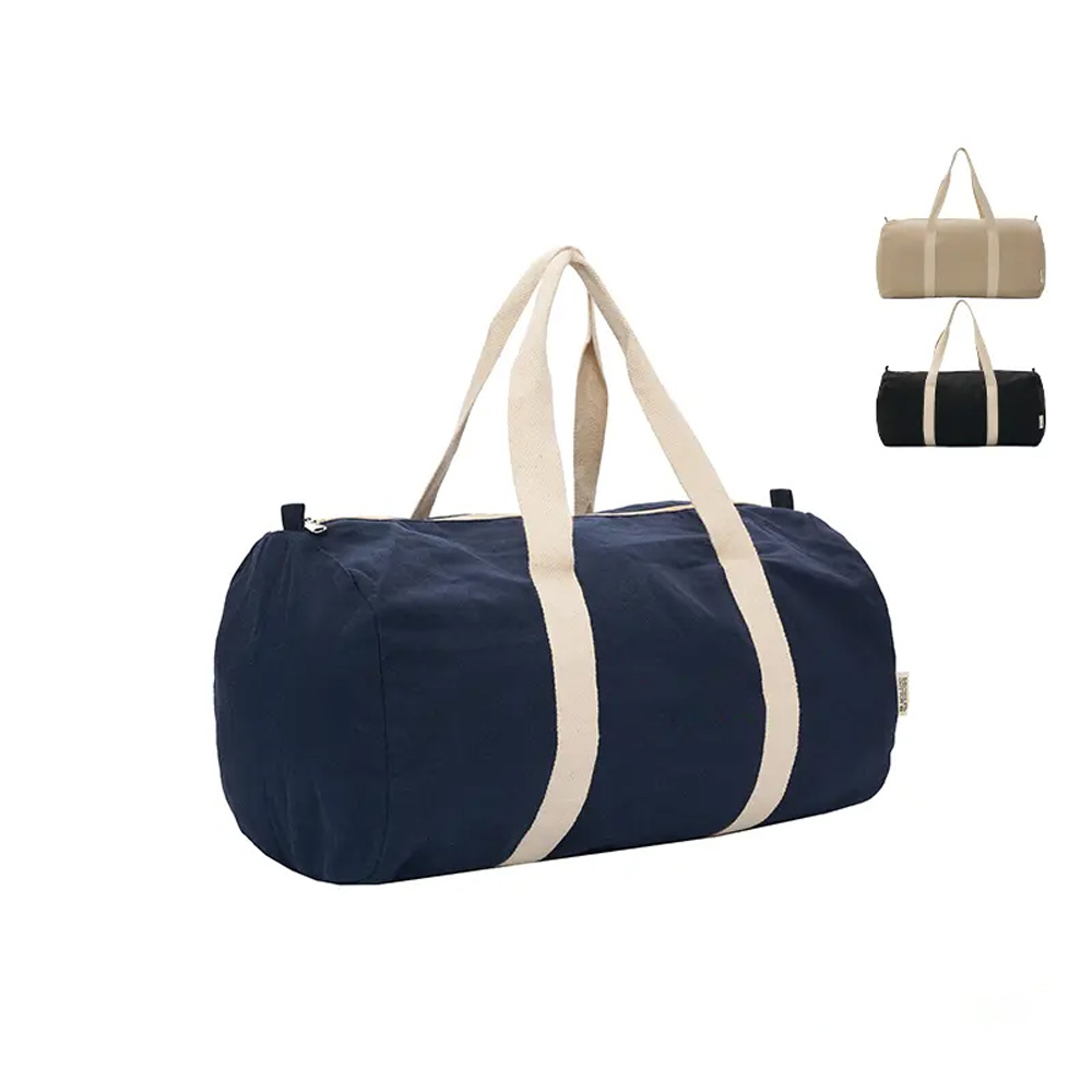 Bolso Newport de algodón reciclado con compartimento amplio, asas resistentes y base ancha para gimnasio y viajes.