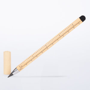 Lápiz Bamboo Multifunción con punta de tungsteno, puntero táctil y regla integrada para regalos corporativos ecológicos.