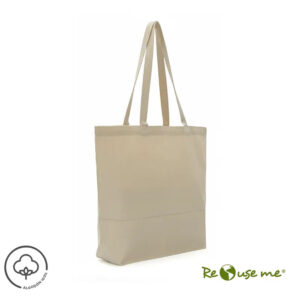 Tote Cliff de canvas de algodón natural con asas largas para compras, uso diario y actividades urbanas.