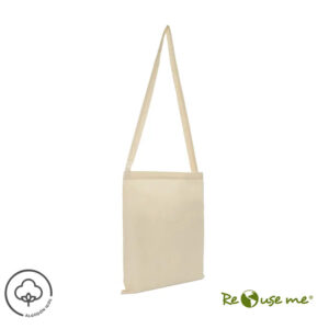Tote Fiji de algodón reciclado con correa larga para hombro, ideal para compras, traslados urbanos y uso diario.