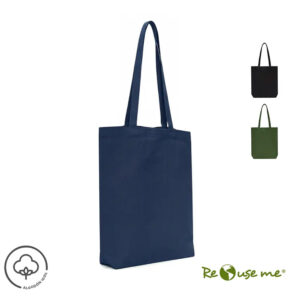 Tote Sunset de algodón reciclado de 450 gsm con asas largas y diseño minimalista para compras y uso diario.