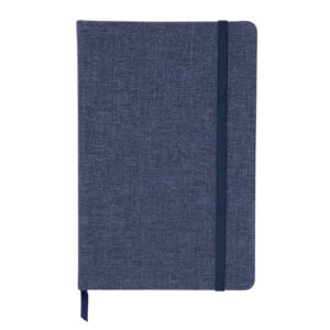 Libreta Petra A5 con tapa de RPET 300D y cierre elástico