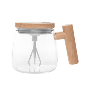 Taza mezcladora automática Tromba de vidrio con batidor y carga USB