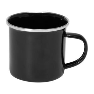 Tazón enlozado negro de acero inoxidable de 350 ml