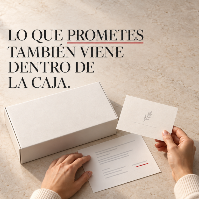Lo que prometes también viene dentro de la caja